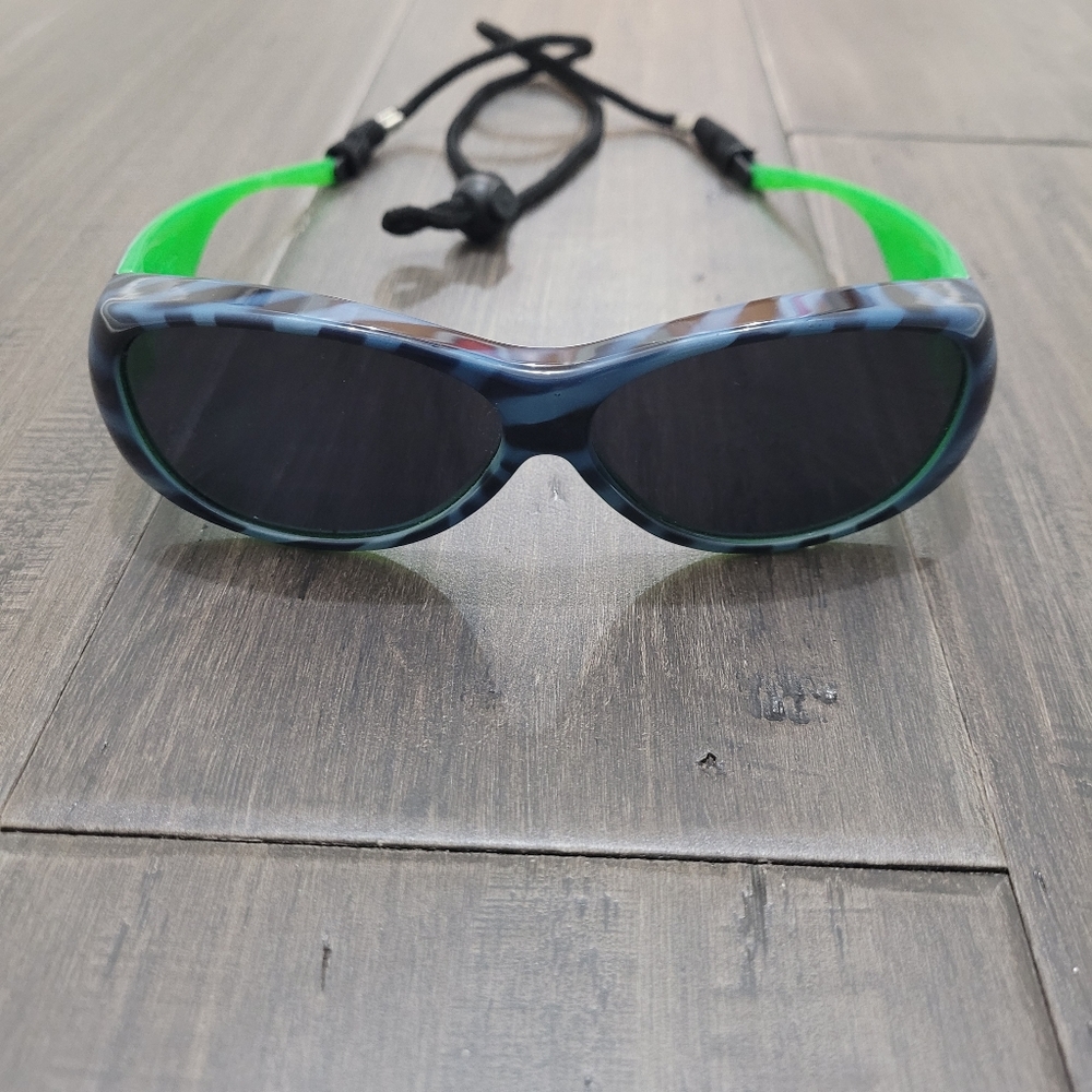Jonathan Paul Fitovers Tiger Stripe Blue With Green - Grey Polarized Glasses
